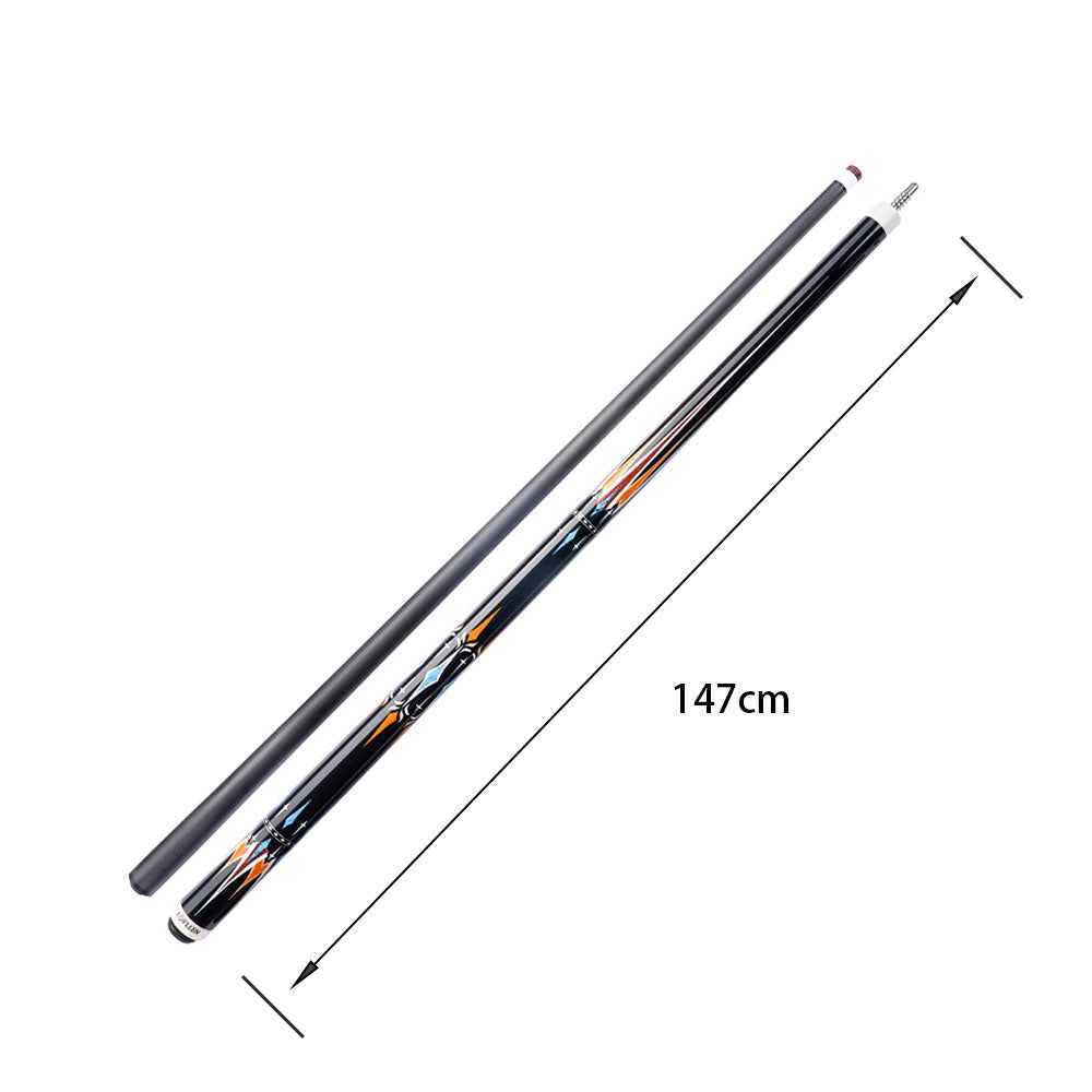 KONLLEN Professional 147CM Wood Billiard 18.5-20OZ - Cue Carom Maple Premier Cue Car-27 2-Piece Blue&Orange&Black