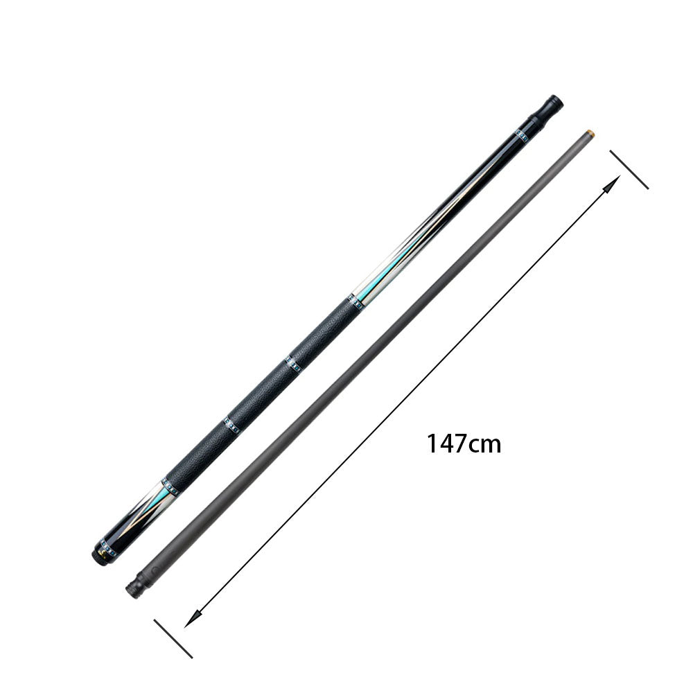 KONLLEN HQ-05A2F Maple Pool - 18.5-20OZ Wood Premier Cue 147CM Professional 2-Piece Cue Billiard Blue&Black