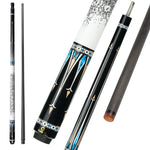 KONLLEN 18.5-20OZ Professional Billiard 147CM Maple Cue Premier Wood Cue HQ-06BF Pool - 2-Piece Blue&White&Black