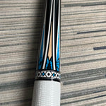 KONLLEN 18.5-20OZ Professional Billiard 147CM Maple Cue Premier Wood Cue HQ-06BF Pool - 2-Piece Blue&White&Black
