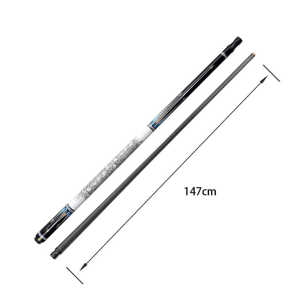 KONLLEN 18.5-20OZ Professional Billiard 147CM Maple Cue Premier Wood Cue HQ-06BF Pool - 2-Piece Blue&White&Black