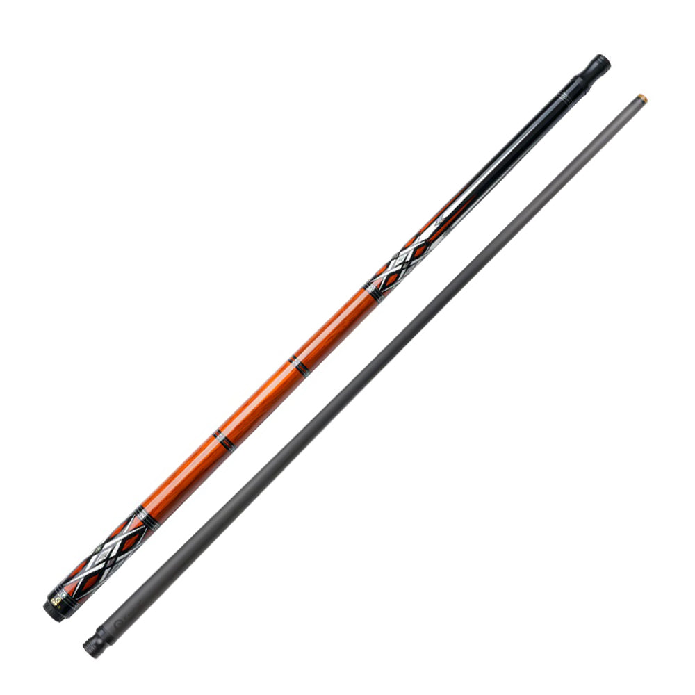 KONLLEN Pool Billiard - Ebony 18.5-20OZ Professional Cue 2-Piece Premier 147CM Cue HQ-07BF Wood Red&Black