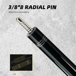 KONLLEN Maple 147CM Billiard 2-Piece Professional Cue - Wood Premier 18.5-20OZ HQ-07DF Pool Cue Blue&Black