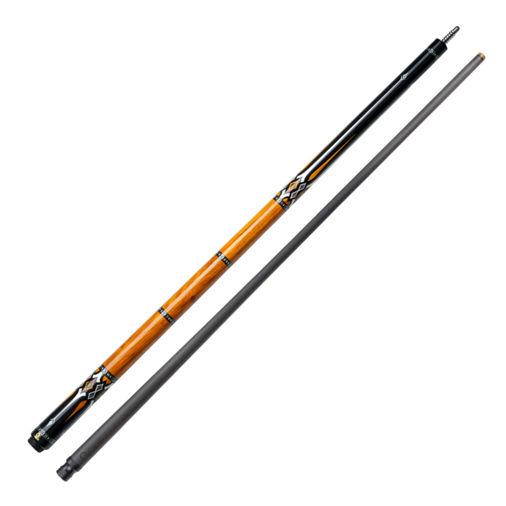 KONLLEN 147CM Pool 18.5-20OZ Professional Cue Wood Cue - Billiard Premier HQ-08F 2-Piece Ebony Brown&Black
