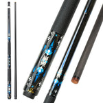 KONLLEN Premier Wood Cue 18.5-20OZ Cue Maple Pool Billiard HQ-10F 147CM - Professional 2-Piece Blue&Black