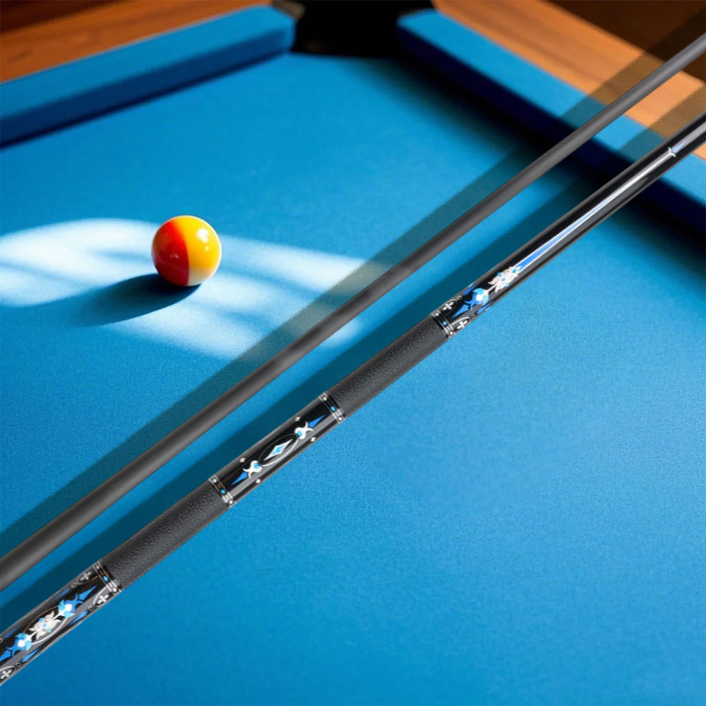 KONLLEN Premier Wood Cue 18.5-20OZ Cue Maple Pool Billiard HQ-10F 147CM - Professional 2-Piece Blue&Black