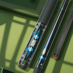 KONLLEN Premier Wood Cue 18.5-20OZ Cue Maple Pool Billiard HQ-10F 147CM - Professional 2-Piece Blue&Black