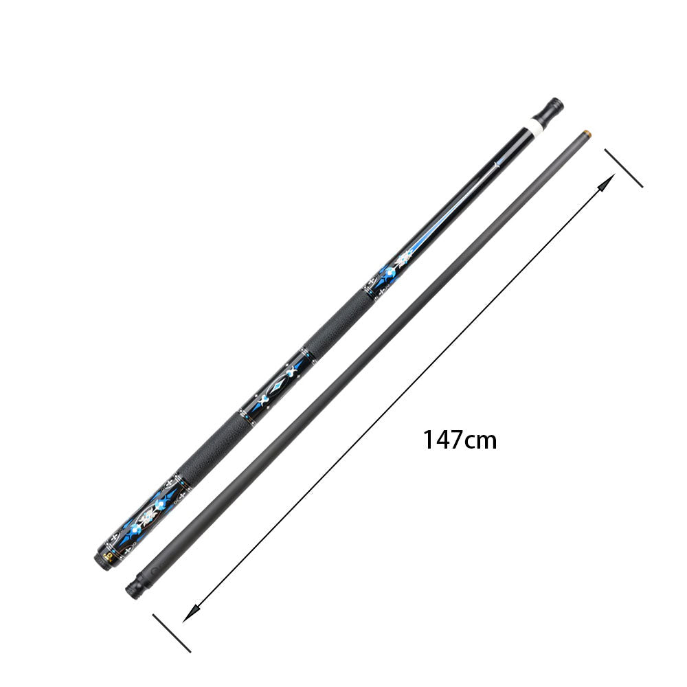 KONLLEN Premier Wood Cue 18.5-20OZ Cue Maple Pool Billiard HQ-10F 147CM - Professional 2-Piece Blue&Black