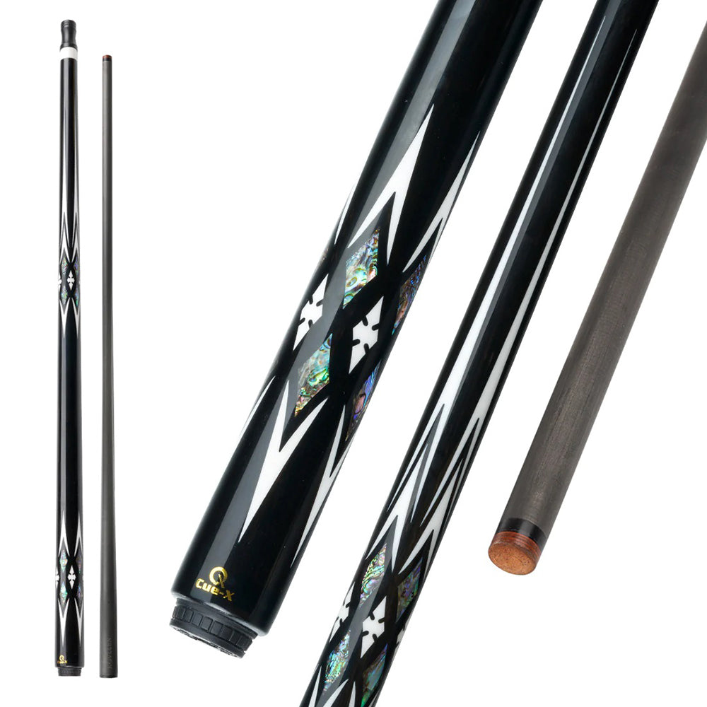 KONLLEN 147CM Ebony Premier 2-Piece Billiard - Professional Wood Cue Pool HQ-11F 18.5-20OZ Cue Green&Black