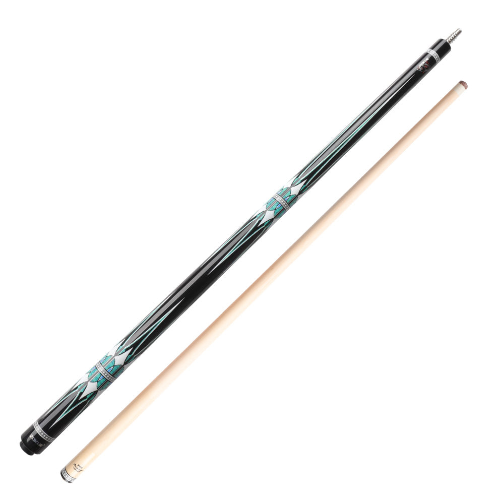 KONLLEN Wood Zokue-3 Professional Maple 18.5-20OZ Cue Cue 147CM Carom Premier Billiard - 2-Piece Blue&Black