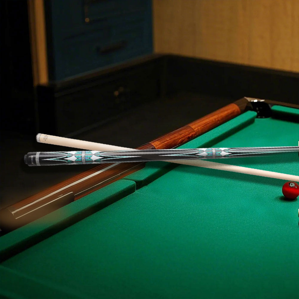 KONLLEN Wood Zokue-3 Professional Maple 18.5-20OZ Cue Cue 147CM Carom Premier Billiard - 2-Piece Blue&Black
