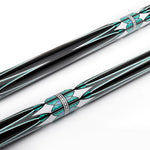 KONLLEN Wood Zokue-3 Professional Maple 18.5-20OZ Cue Cue 147CM Carom Premier Billiard - 2-Piece Blue&Black