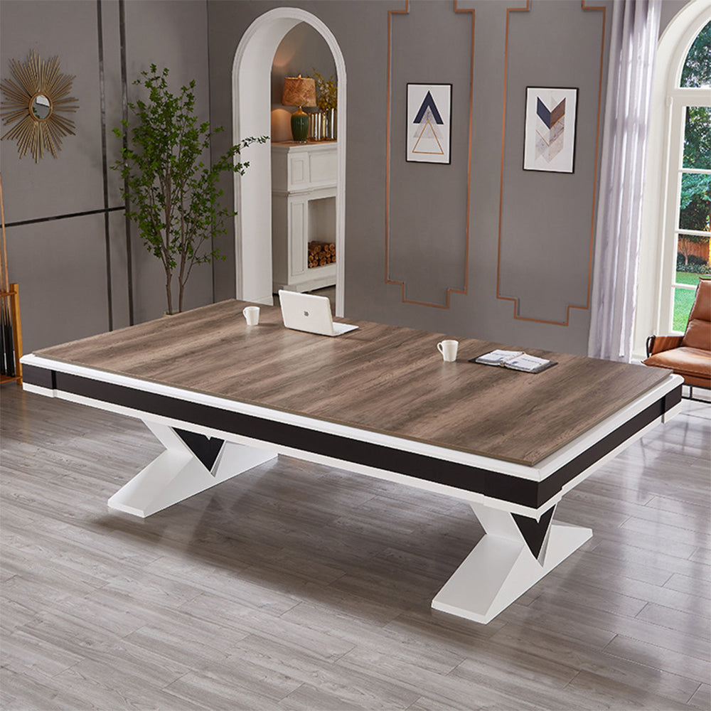 CUETIQ L001 Table/ Billiard Table/ Slate Wood Office Desk Ping-pong 3-IN-1 Solid 7/8/9FT Frame