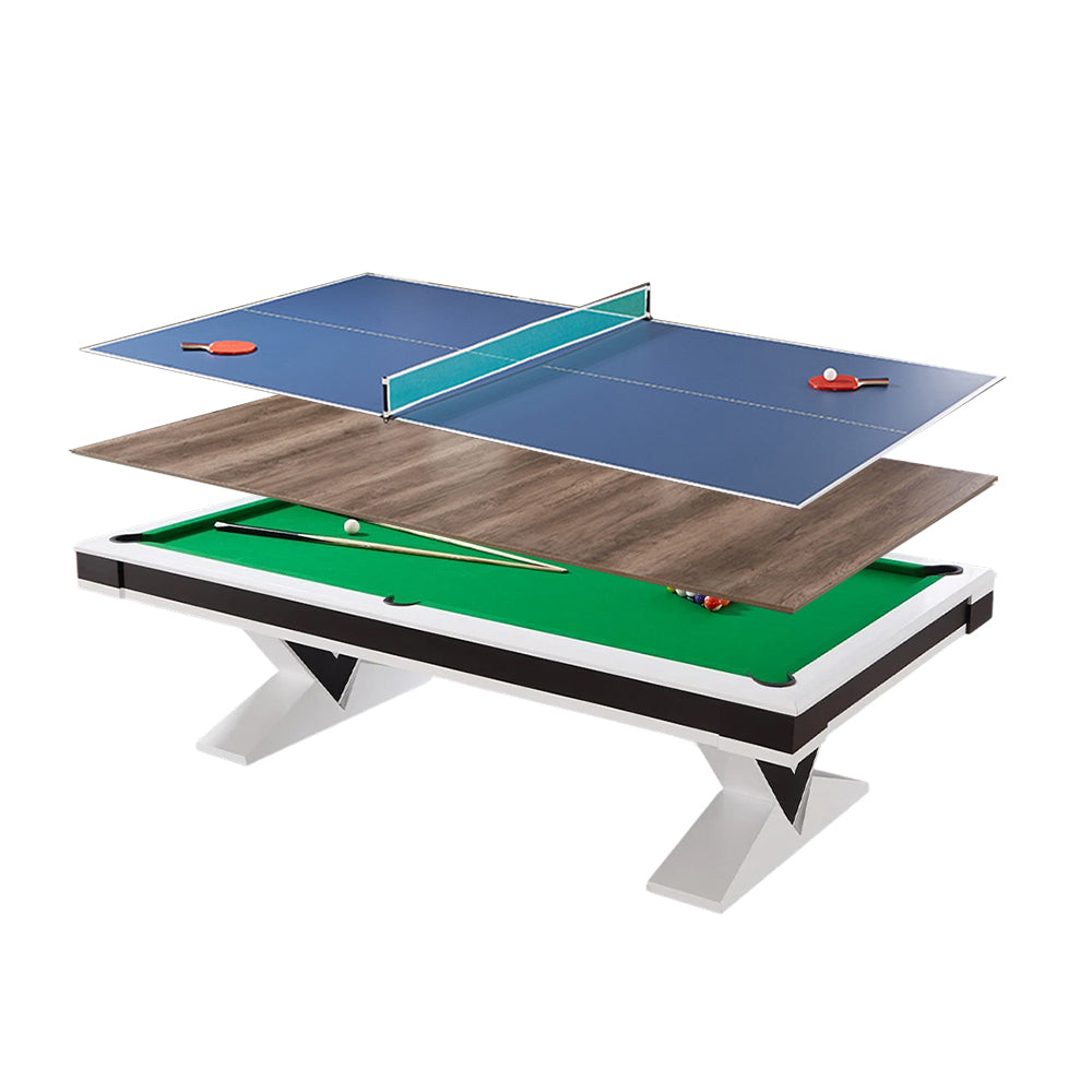 CUETIQ L001 Table/ Billiard Table/ Slate Wood Office Desk Ping-pong 3-IN-1 Solid 7/8/9FT Frame
