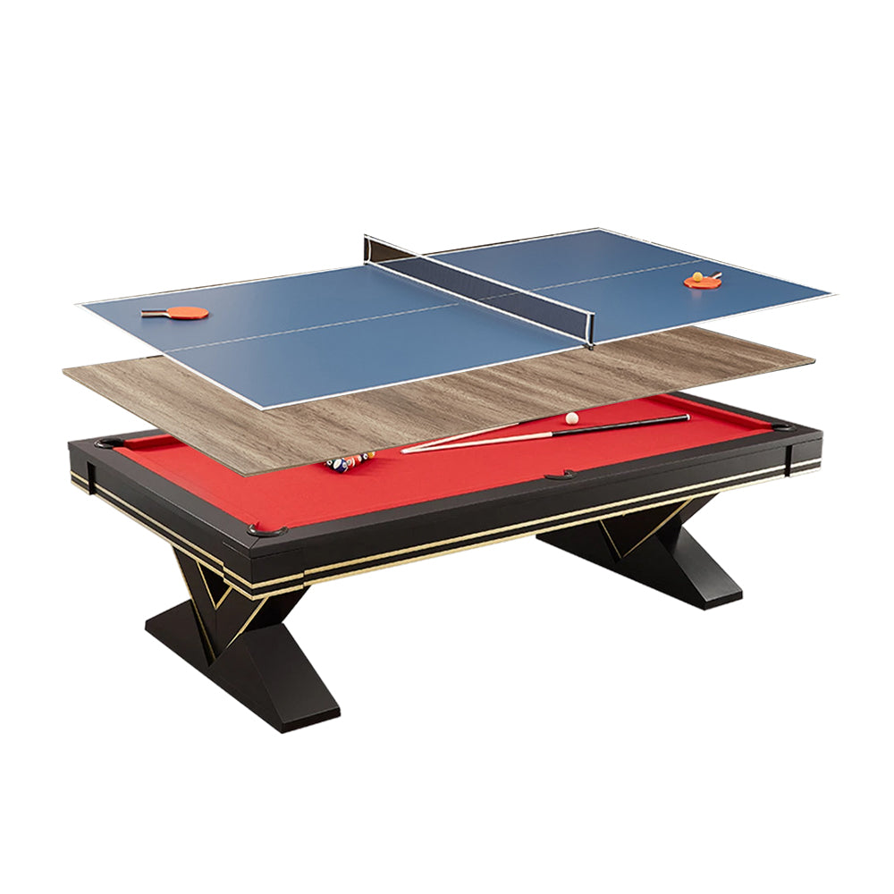 CUETIQ L001 Table/ Billiard Table/ Slate Wood Office Desk Ping-pong 3-IN-1 Solid 7/8/9FT Frame