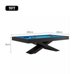 CUETIQ L011 Wood Table/ Slate Pool Desk Office Table/ 3-IN-1 7/8/9FT Solid Ping-pong Frame