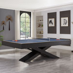 CUETIQ L011 Wood Table/ Slate Pool Desk Office Table/ 3-IN-1 7/8/9FT Solid Ping-pong Frame