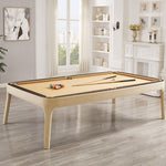 CUETIQ Premium 7/8/9FT Desk Table/ Leather Ping-pong Table/ Wood Slate 3-IN-1 Solid Genuine Office Billiard Frame