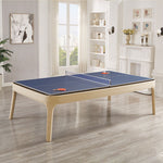 CUETIQ Premium 7/8/9FT Desk Table/ Leather Ping-pong Table/ Wood Slate 3-IN-1 Solid Genuine Office Billiard Frame