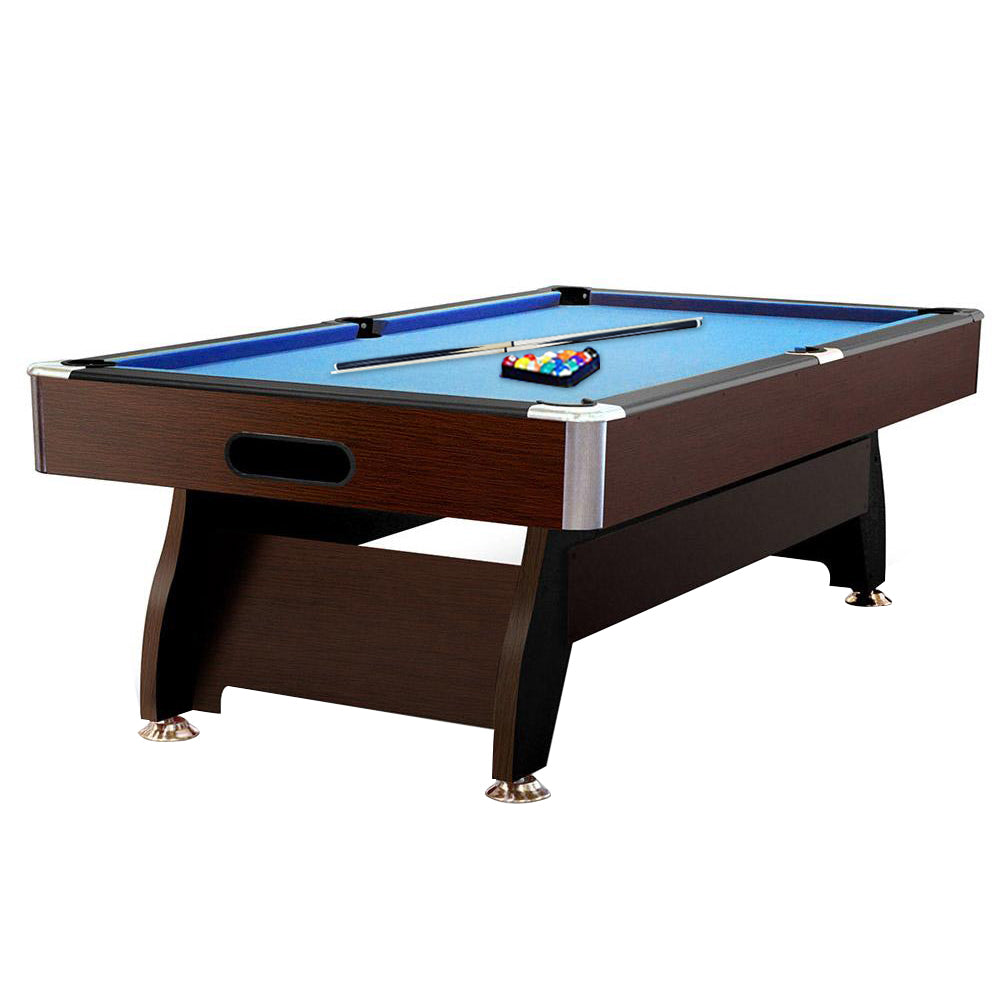 CUETIQ 8FT MDF Walnut with Snooker Frame Pool Table Accessories Billiard Pack