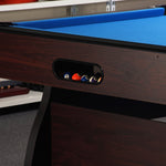 CUETIQ 7FT Accessories Pool Table Pack, MDF Walnut with Billiard Snooker Frame