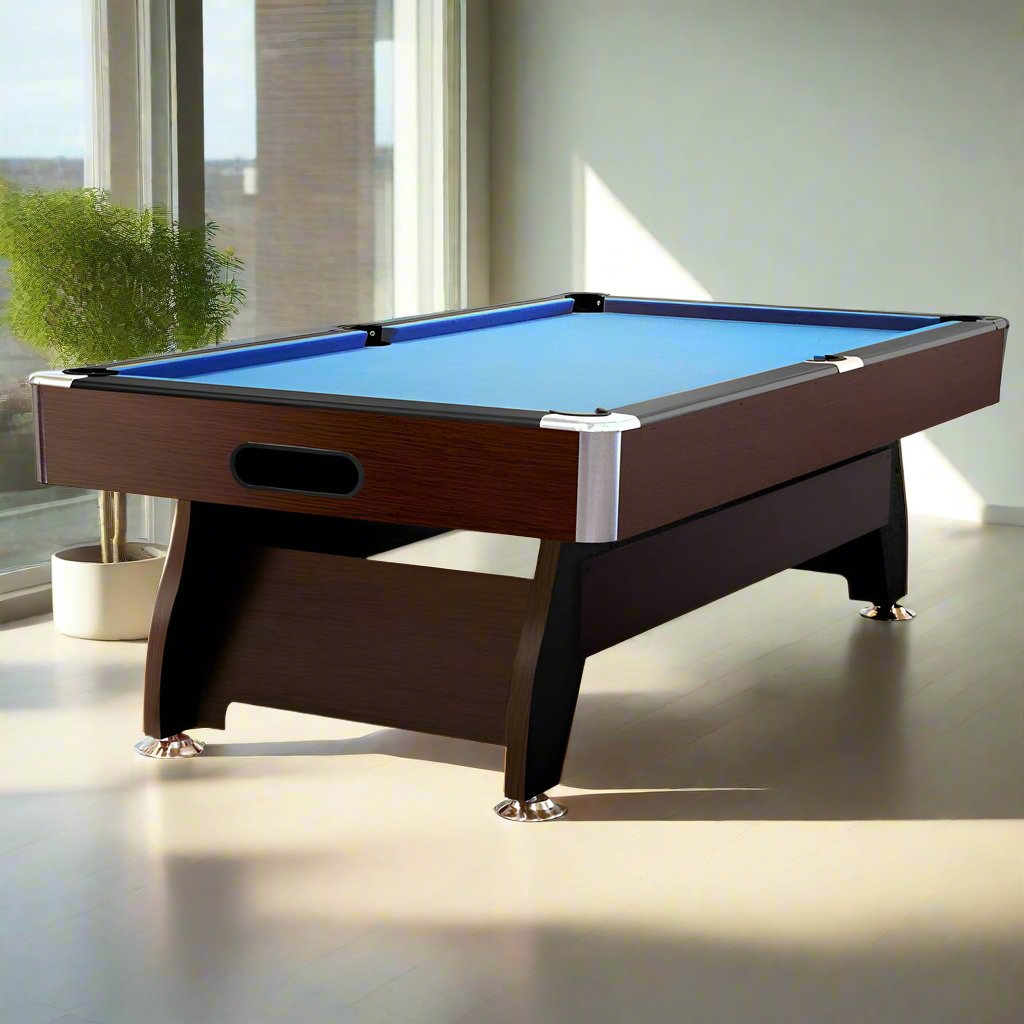 CUETIQ 7FT Accessories Pool Table Pack, MDF Walnut with Billiard Snooker Frame