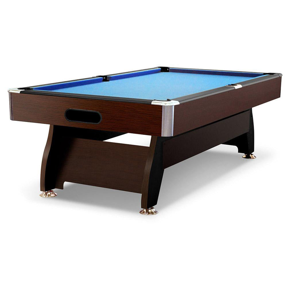 CUETIQ 8FT MDF Walnut with Snooker Frame Pool Table Accessories Billiard Pack