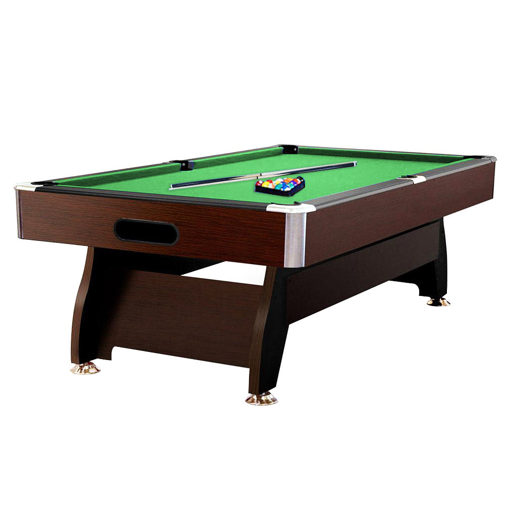 CUETIQ 8FT MDF Walnut with Snooker Frame Pool Table Accessories Billiard Pack