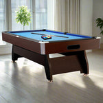 CUETIQ 8FT MDF Walnut with Snooker Frame Pool Table Accessories Billiard Pack