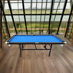 CUETIQ 8FT Pool Small Table for Accessory Billiard Free Felt Blue/Red/Green/Black Table Foldable Room