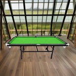 CUETIQ 8FT Pool Small Table for Accessory Billiard Free Felt Blue/Red/Green/Black Table Foldable Room