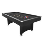 CUETIQ Modern - 7FT Table Snooker Black Accessories With Design Frame Pool Table Free Billiard Black