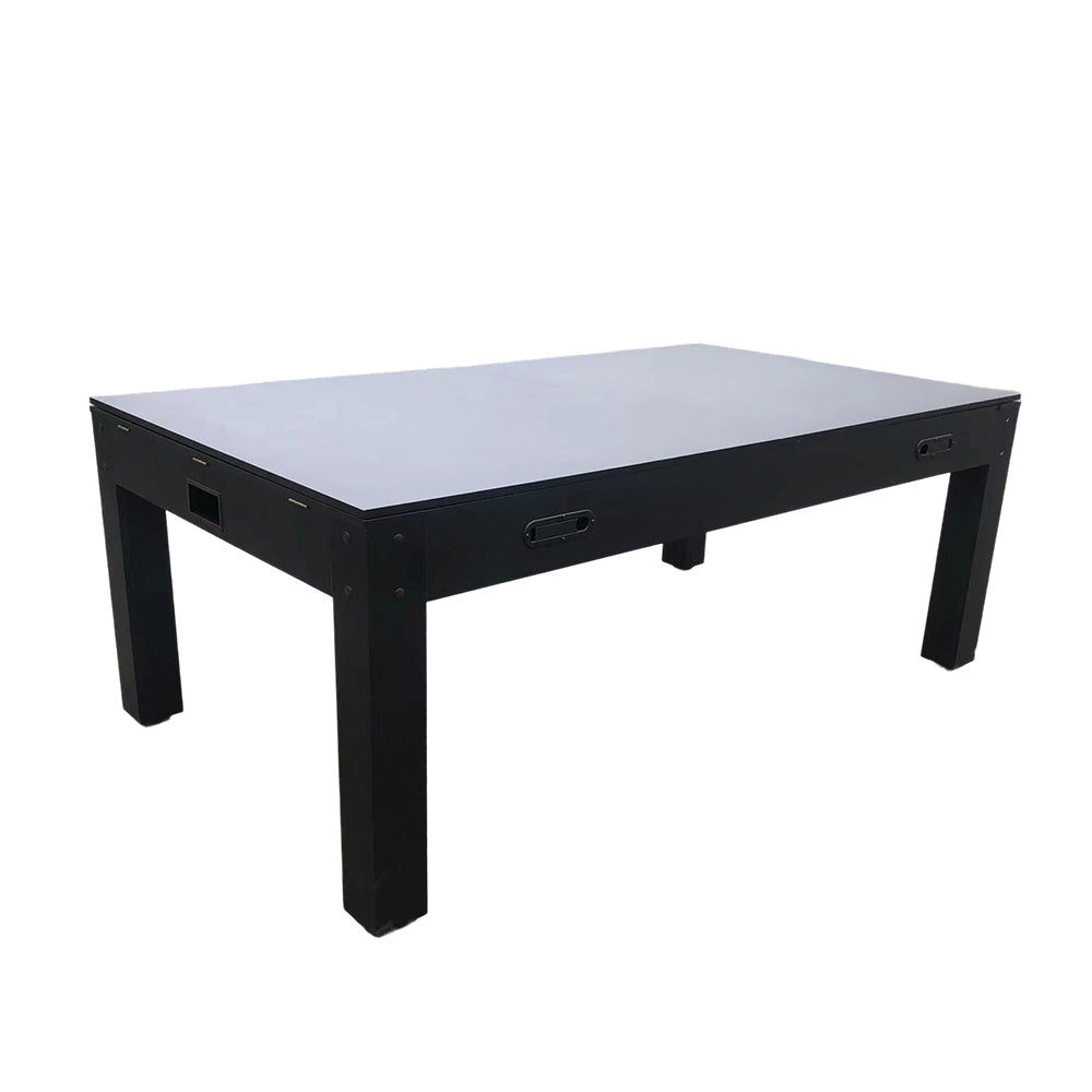 CUETIQ 7FT Accessories Table Tennis Table 4-IN-1 Table/ Air Convertible Table/ Billiards MDF Table Hockey/ - Multi-function Free Dining Black&Blue