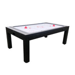 CUETIQ 7FT Accessories Table Tennis Table 4-IN-1 Table/ Air Convertible Table/ Billiards MDF Table Hockey/ - Multi-function Free Dining Black&Blue
