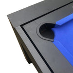CUETIQ 7FT Accessories Table Tennis Table 4-IN-1 Table/ Air Convertible Table/ Billiards MDF Table Hockey/ - Multi-function Free Dining Black&Blue