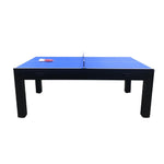 CUETIQ 7FT Accessories Table Tennis Table 4-IN-1 Table/ Air Convertible Table/ Billiards MDF Table Hockey/ - Multi-function Free Dining Black&Blue