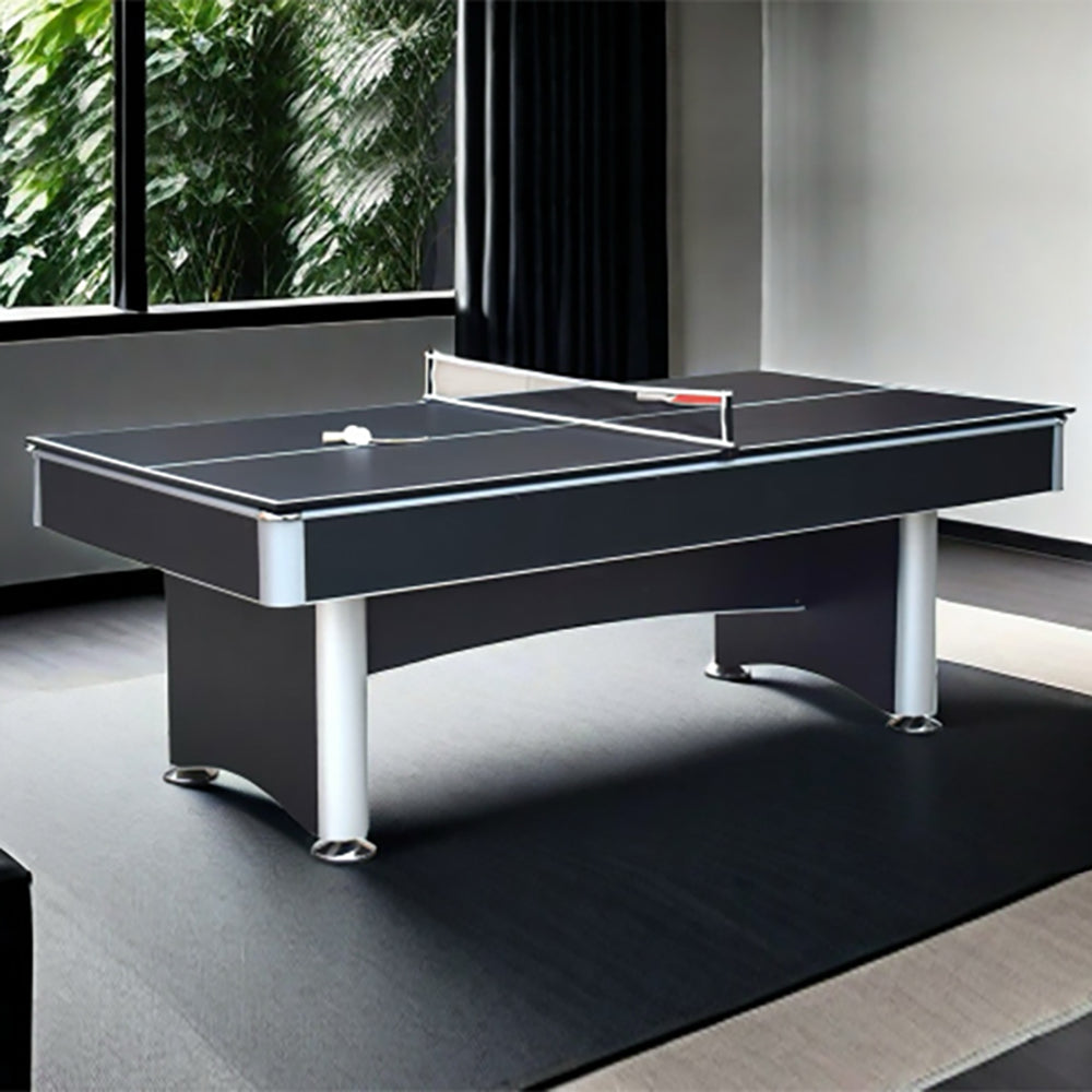 CUETIQ 7FT 3-IN-1 Table/Table MDF Table/Dining Pool Tennis Table-Black