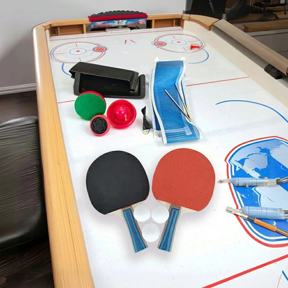 AIRMAX Air Hockey & Table Tennis Accessory Kit - Includes Paddles, Balls & Net, Easy Setup Dual-Game Conversion