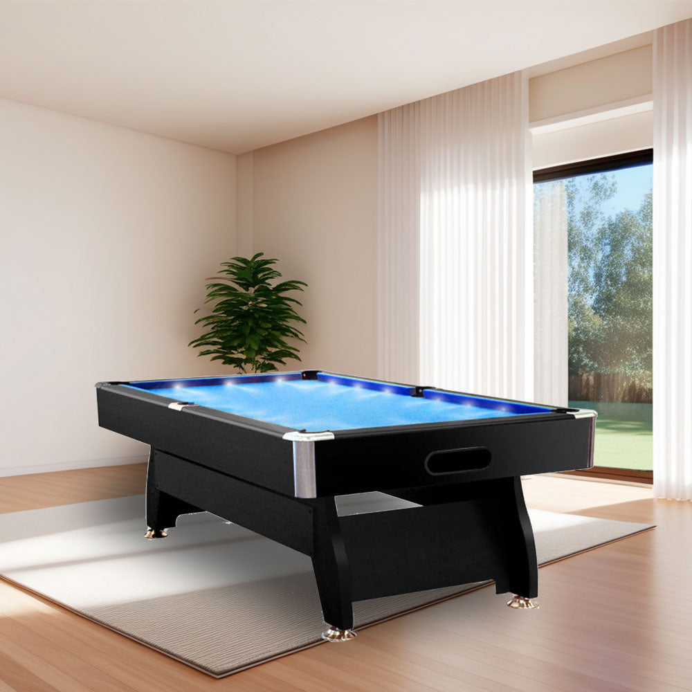 CUETIQ 7FT Pool Table with Free Snooker Billiard LED Accessories