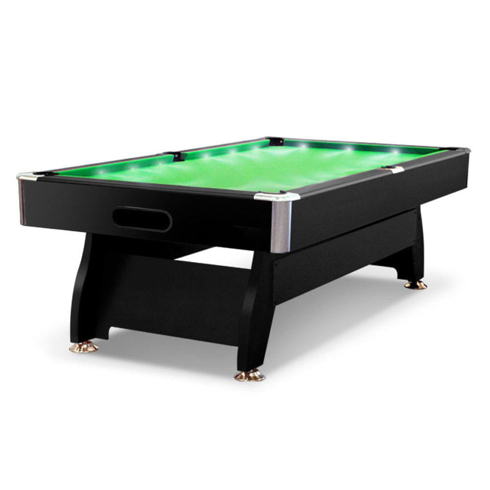 CUETIQ 8FT Free LED Billiard Table Pool with Snooker Accessories