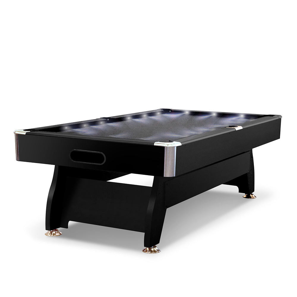 CUETIQ 8FT Free LED Billiard Table Pool with Snooker Accessories
