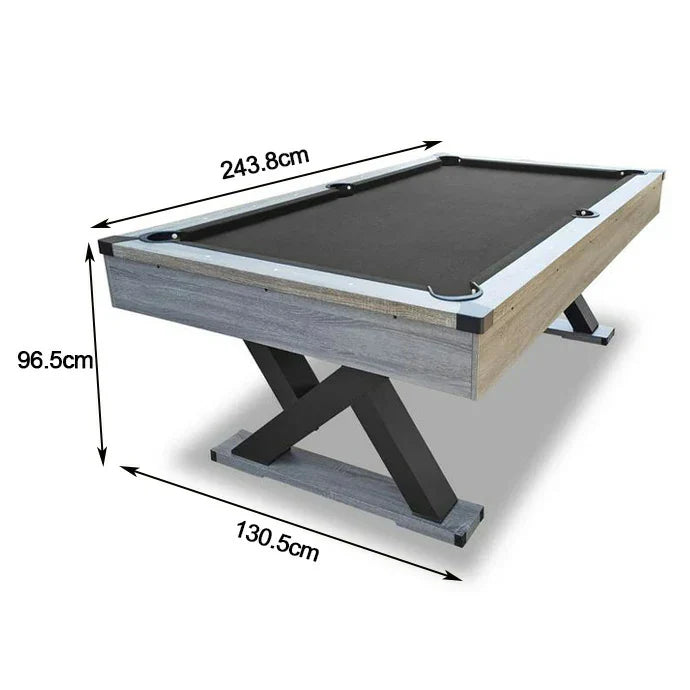 CUETIQ P028 MDF Billiard Pool Snooker Table Accessories - Kingkong Table 8FT Free Pack with Black&Silver Mist