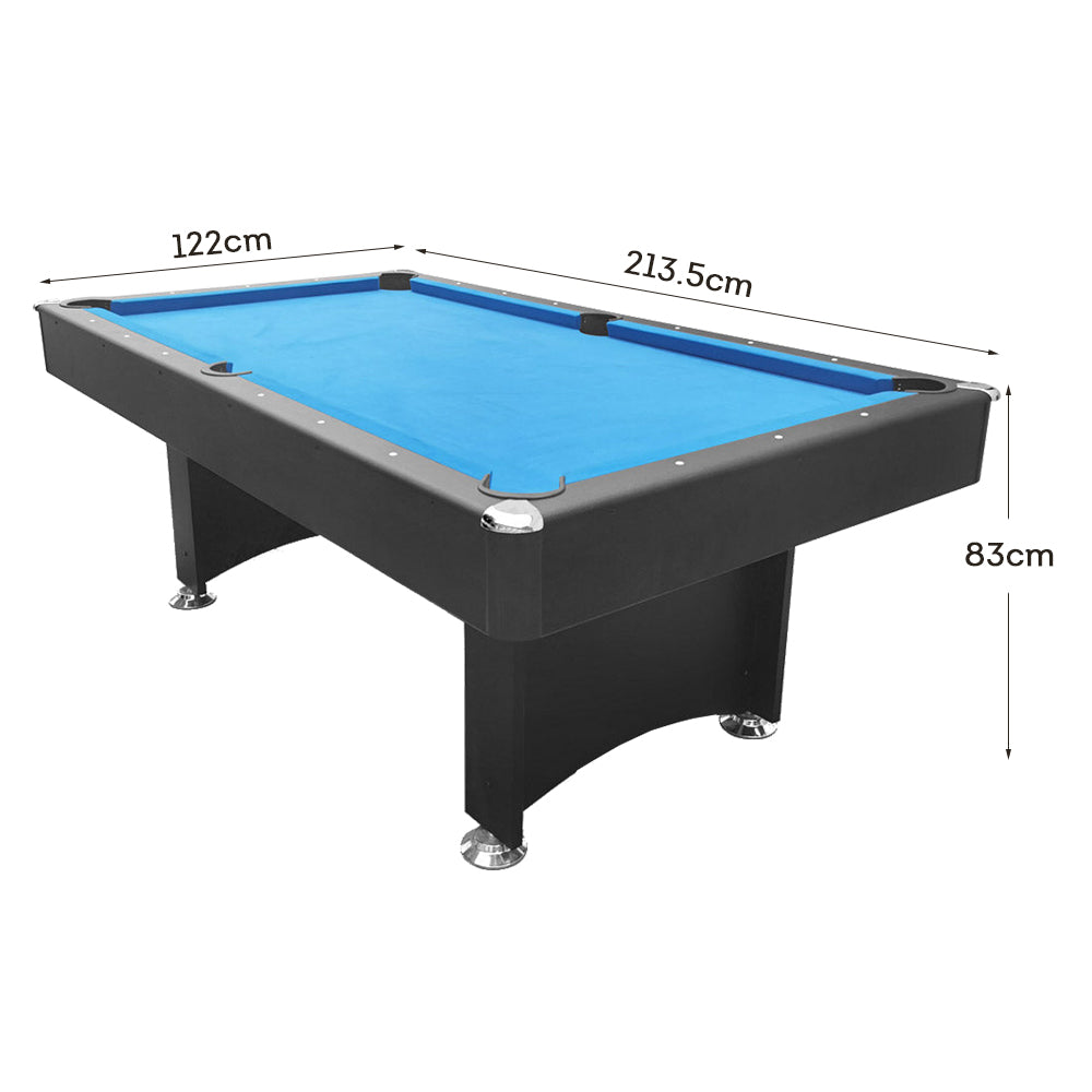 CUETIQ 7FT Frame Black Modern Design Snooker Table Pool With Free Billiard Table Accessories