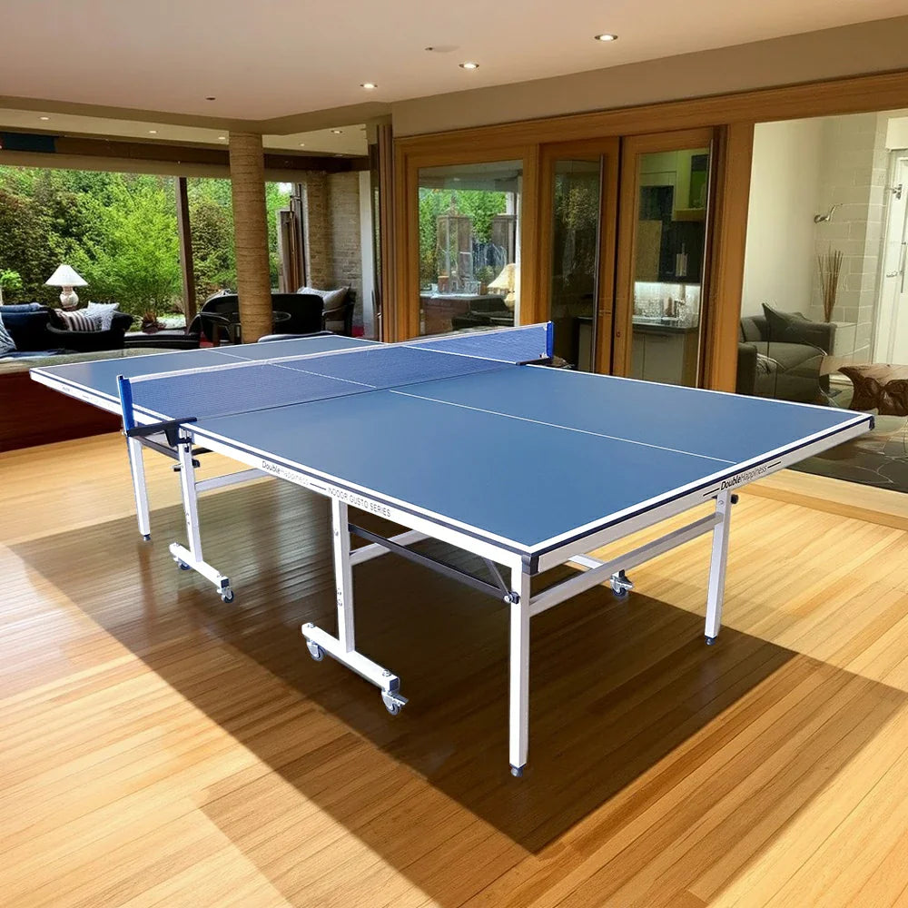 DOUBLE HAPPINESS Tennis Balls Premium Foldable Indoor Solo 13mm Black&Blue Table Bats Play Table Pingpong - Net