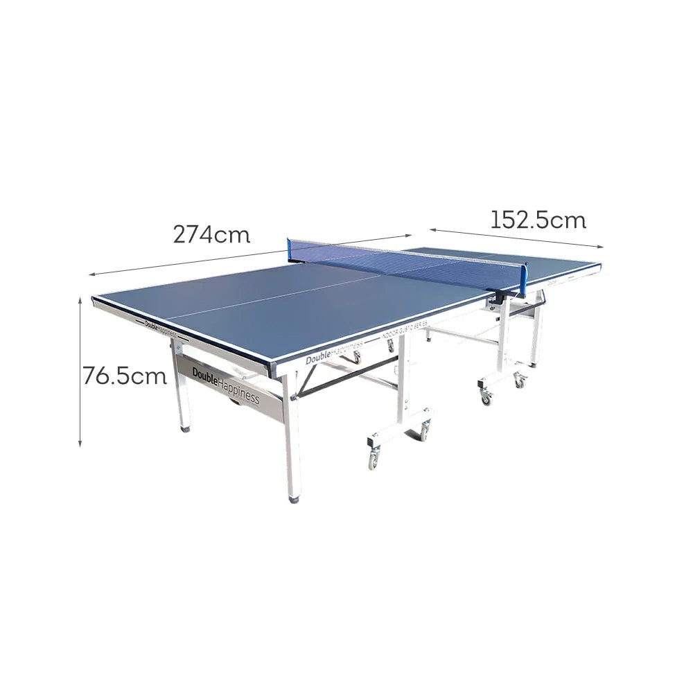 DOUBLE HAPPINESS Table Black&Blue Solo Premium Play Tennis Pingpong Bats Balls 16mm Table Foldable Indoor - Net