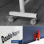 DOUBLE HAPPINESS Tennis Table 25mm Pingpong Table Indoor - Bats Play Solo Premium Black&Blue&Red Balls Foldable Net