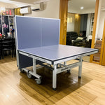 DOUBLE HAPPINESS Tennis Table 25mm Pingpong Table Indoor - Bats Play Solo Premium Black&Blue&Red Balls Foldable Net