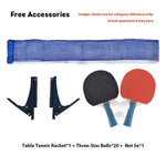 DHS NEORB&GOLDRB Premium Black&Blue Bats - Table Indoor Tennis Table 25mm Pingpong Balls Net