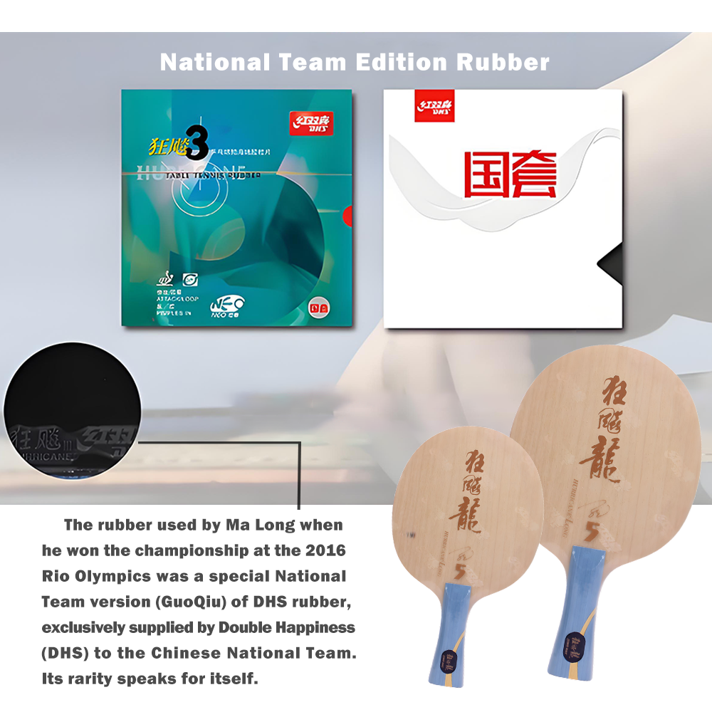 DHS Professional Tennis Table Ma Long - Long Racket Hurricane Championship 5 Edition