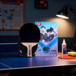DHS 3-Star Penhold Table Tennis Paddle Set -Supplied with 6 Balls and Case, Improved Spin Performance and Fast Attacking Play -Black